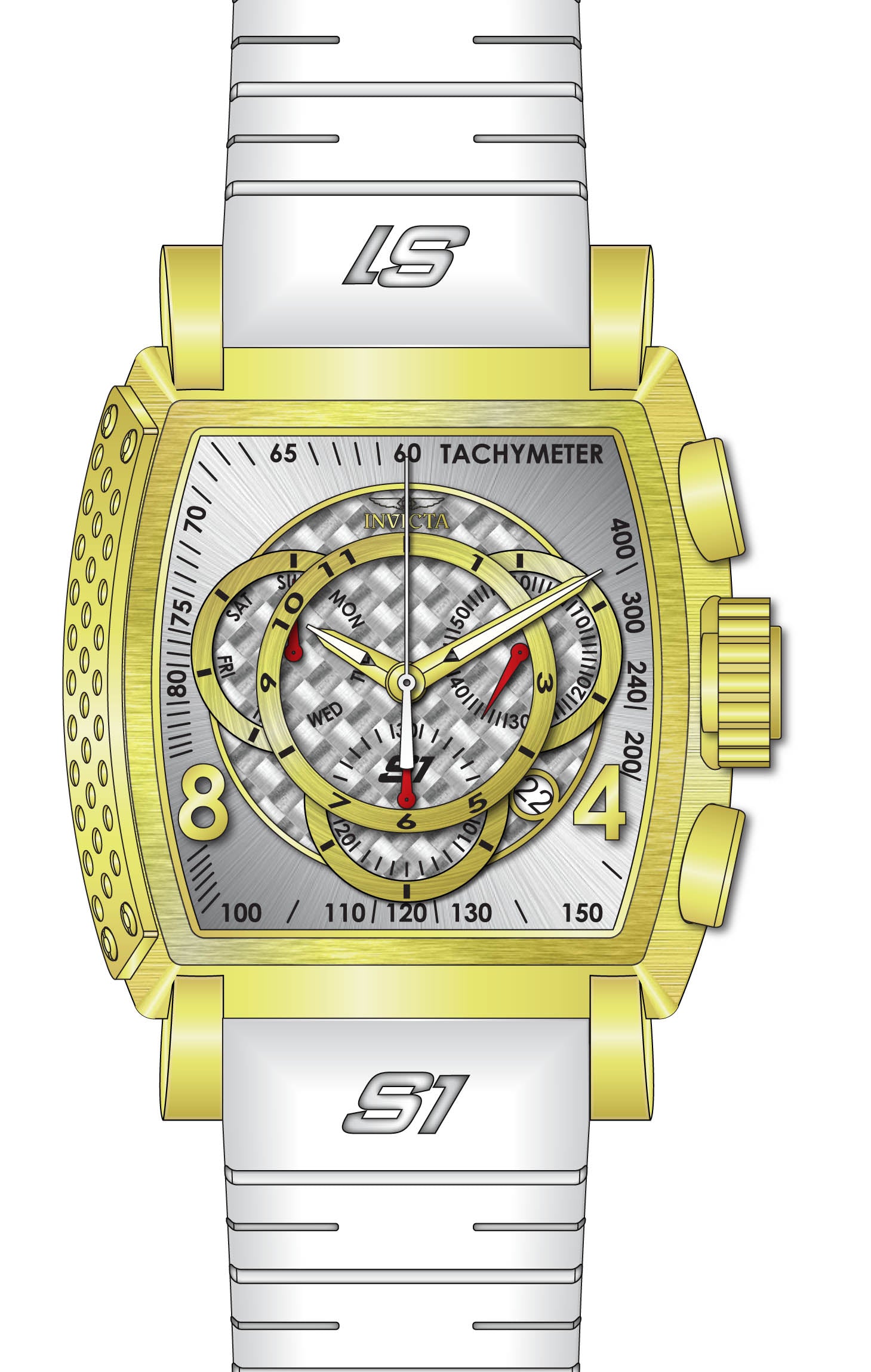 Band For Invicta S1 Rally  Men 46024